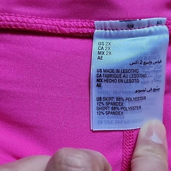 Ideology Women’s Tie Dye Flounce Active Skort Pink Shock Size 2X Activewear NWT - Picture 4 of 9